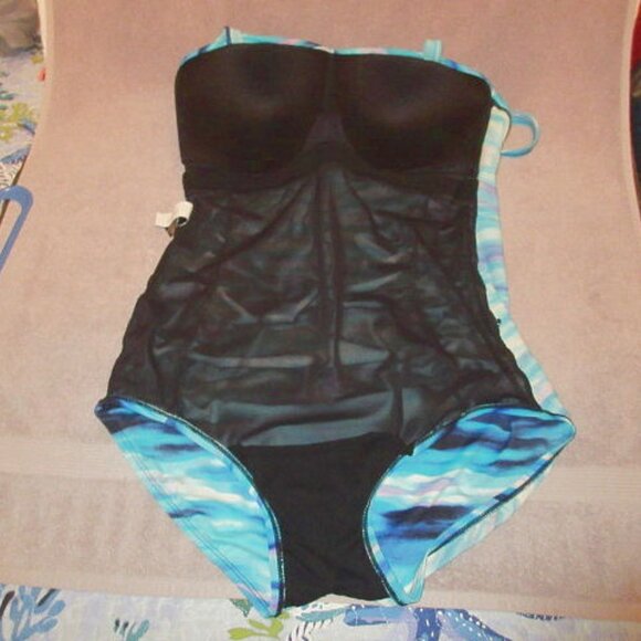 Great Lengths Making Waves Swimsuit 18 One Piece Long Torso Tummy Slimmer Vacay - Picture 6 of 13